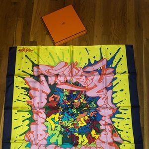 hermes graffiti scarf